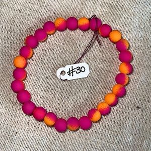 Pink/Orange Multi-Color Handmade Beaded Bracelet (#30)